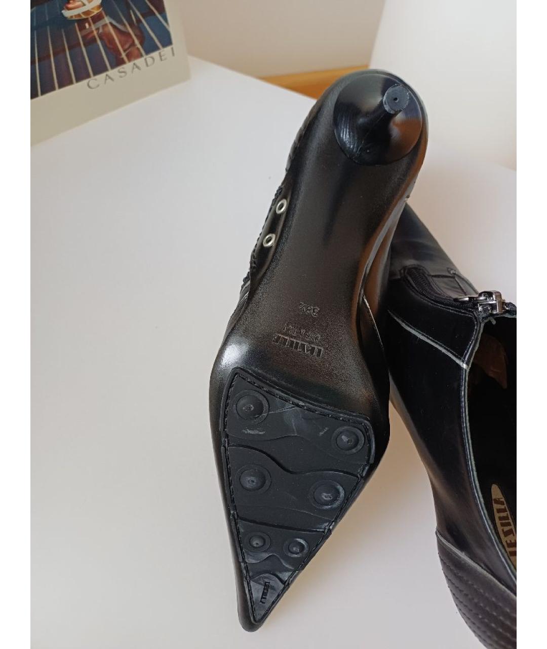 LE SILLA Черные кожаные ботильоны, фото 9