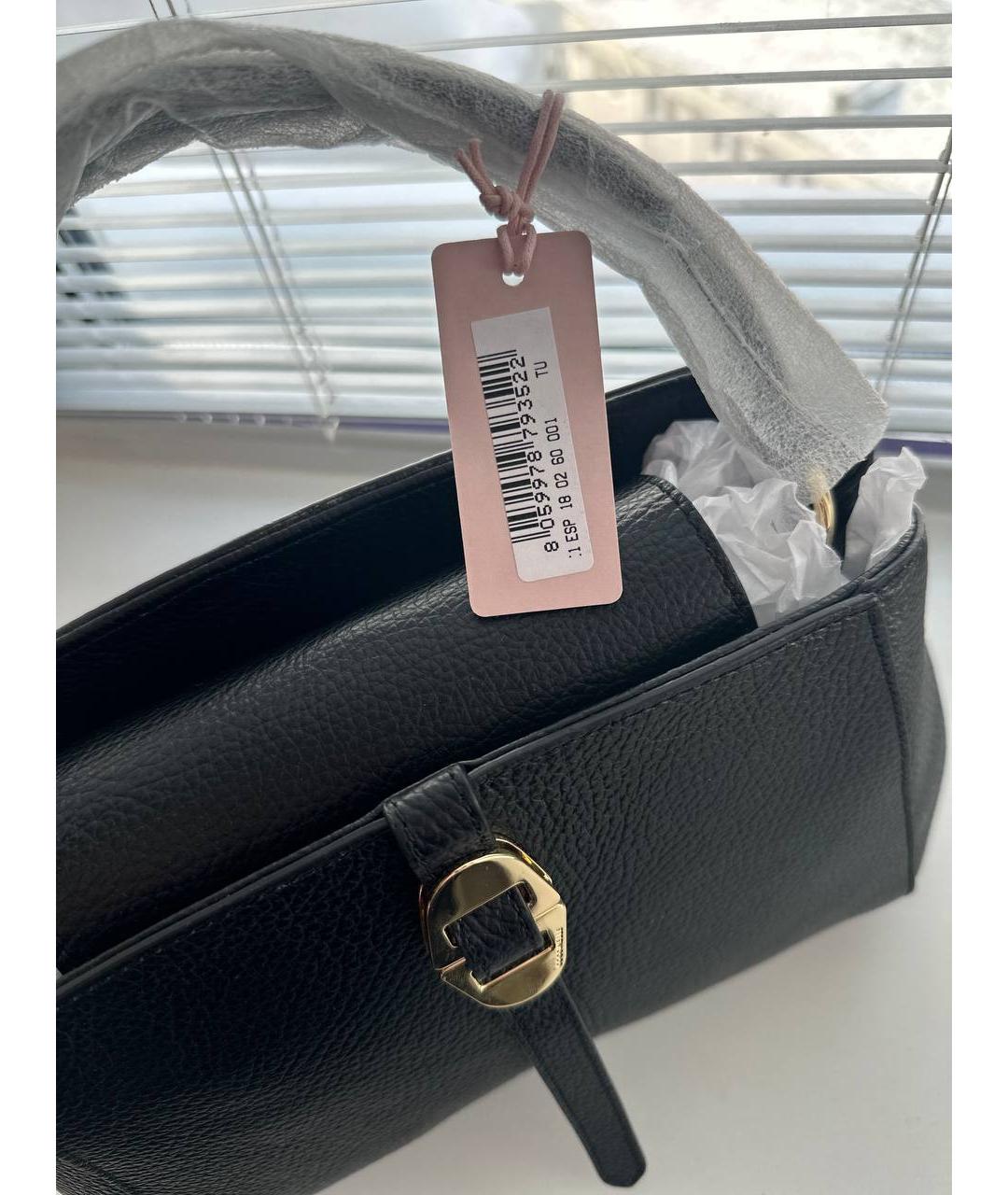 COCCINELLE Черная кожаная сумка с короткими ручками, фото 6