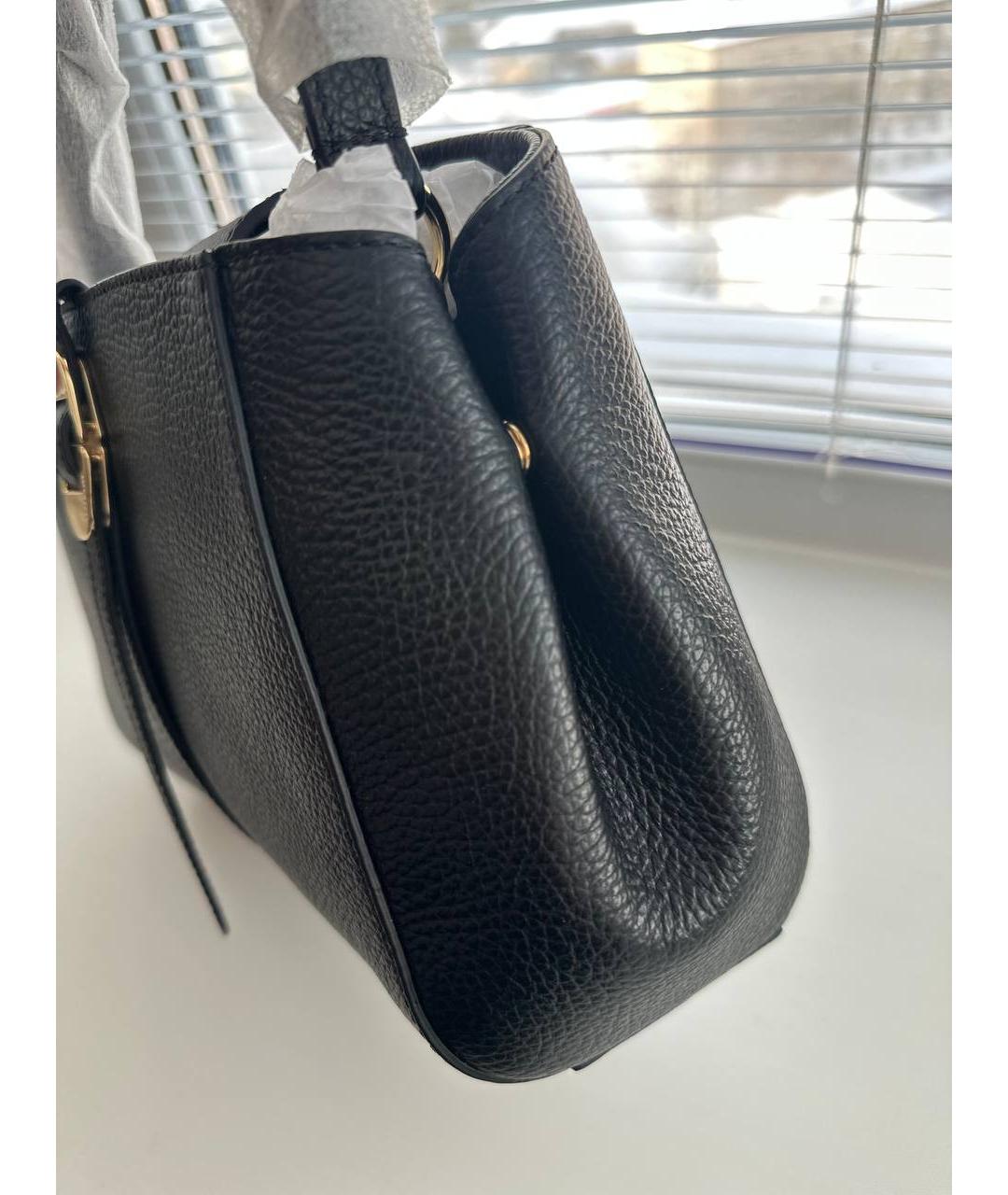 COCCINELLE Черная кожаная сумка с короткими ручками, фото 5