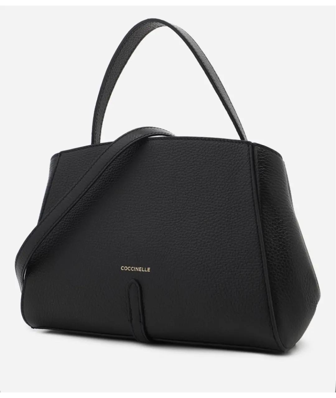COCCINELLE Черная кожаная сумка с короткими ручками, фото 2