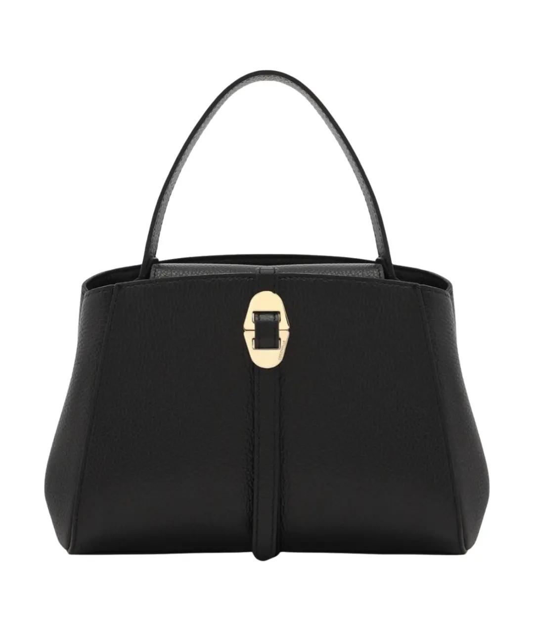 COCCINELLE Черная кожаная сумка с короткими ручками, фото 1