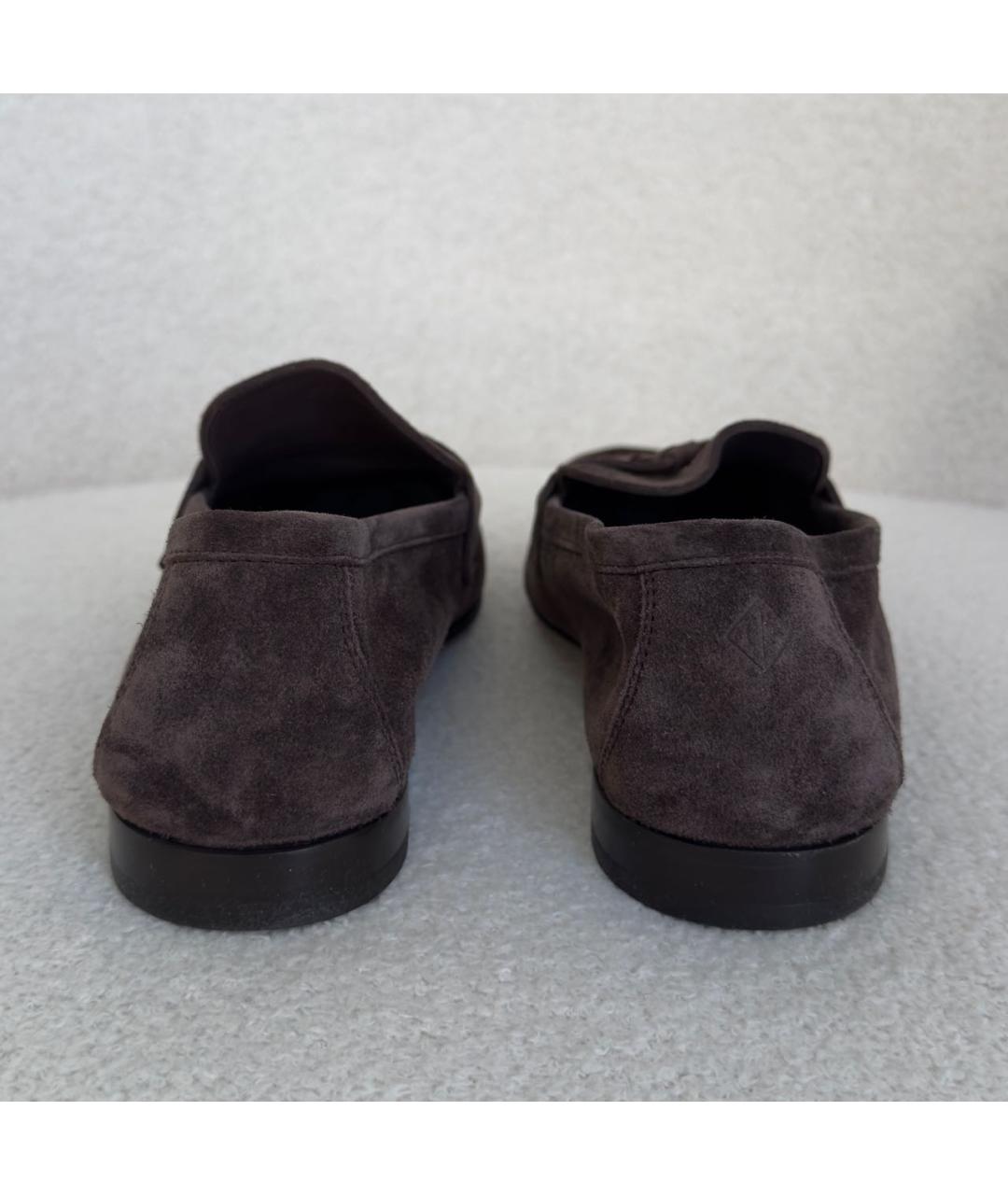 LORO PIANA Коричневые замшевые лоферы, фото 4