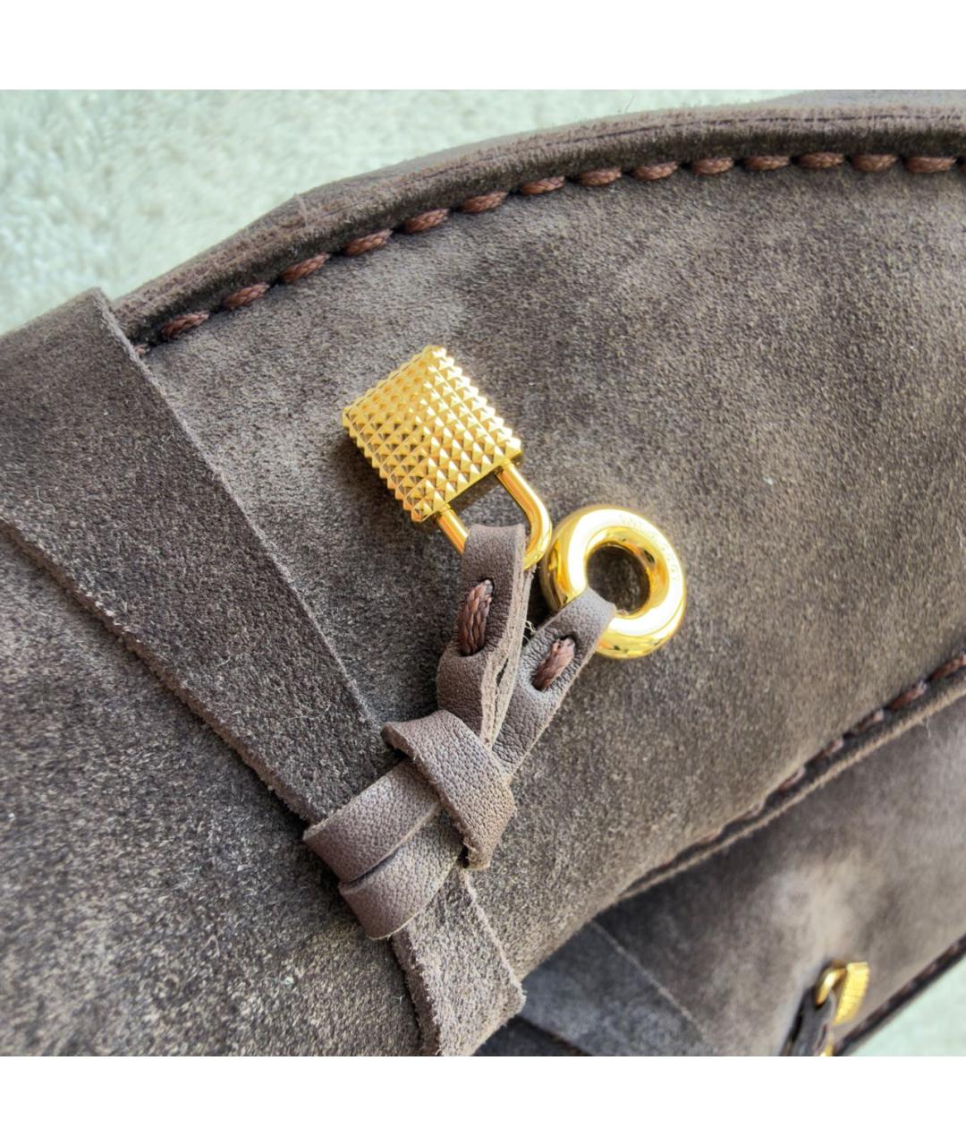 LORO PIANA Коричневые замшевые лоферы, фото 6