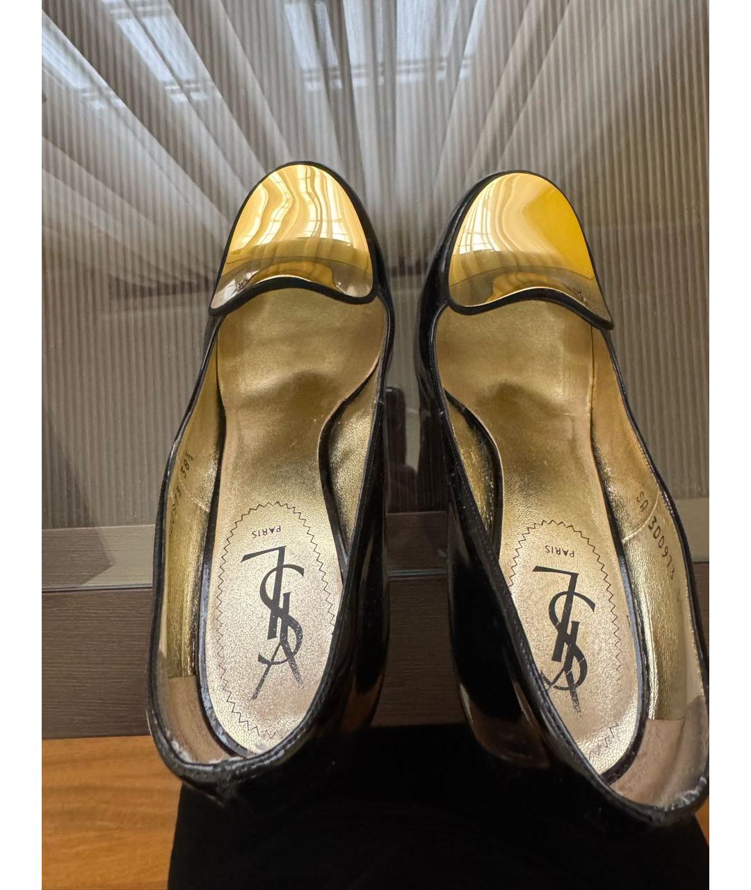 SAINT LAURENT Черные туфли из лакированной кожи, фото 3