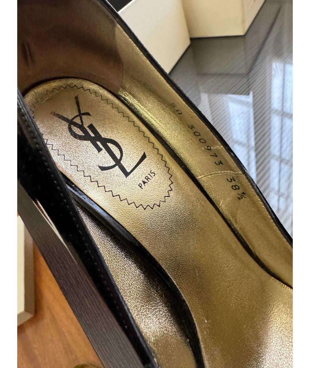 SAINT LAURENT Черные туфли из лакированной кожи, фото 5