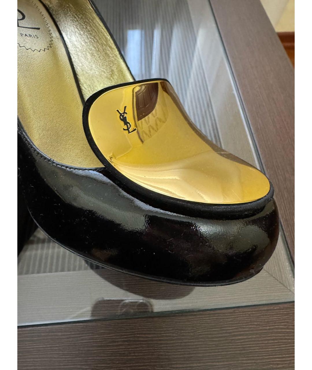 SAINT LAURENT Черные туфли из лакированной кожи, фото 6