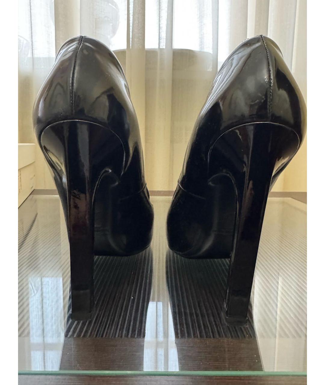 SAINT LAURENT Черные туфли из лакированной кожи, фото 4