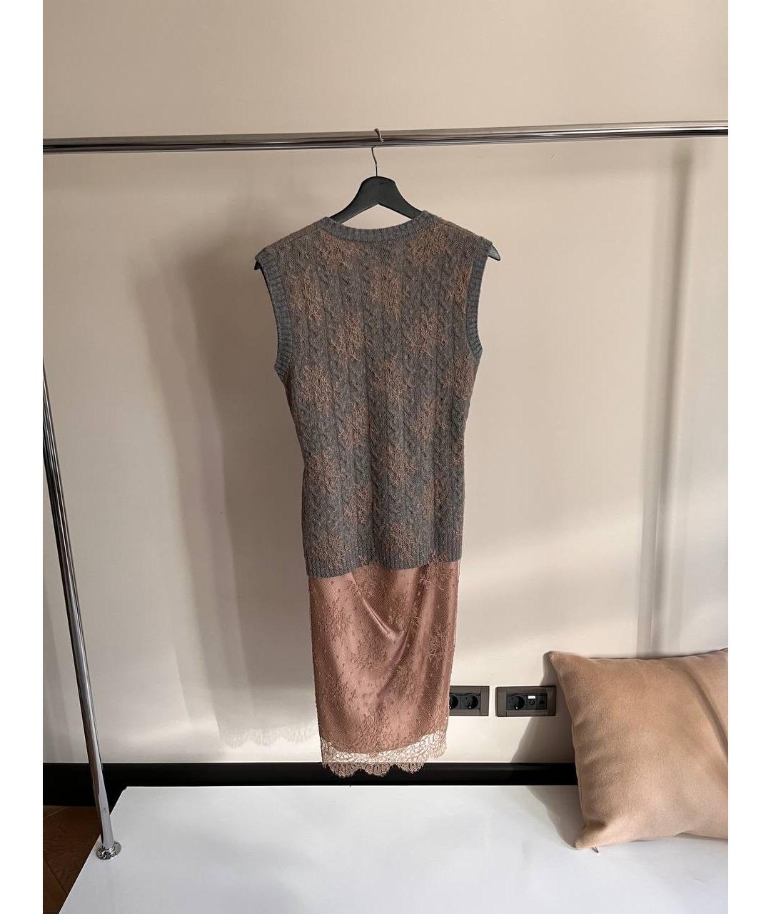 LOUIS VUITTON Мульти шерстяное повседневное платье, фото 2