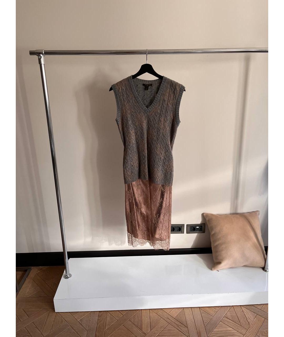 LOUIS VUITTON Мульти шерстяное повседневное платье, фото 5