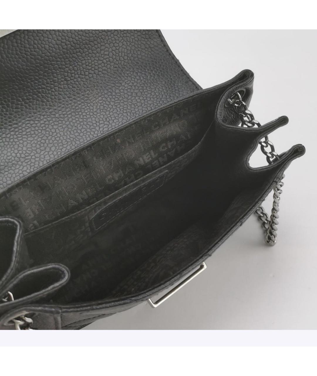 CHANEL Черная кожаная сумка с короткими ручками, фото 4