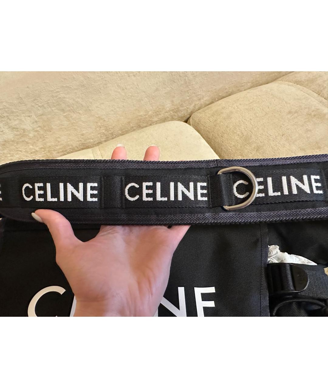 CELINE Черная тканевая сумка через плечо, фото 2