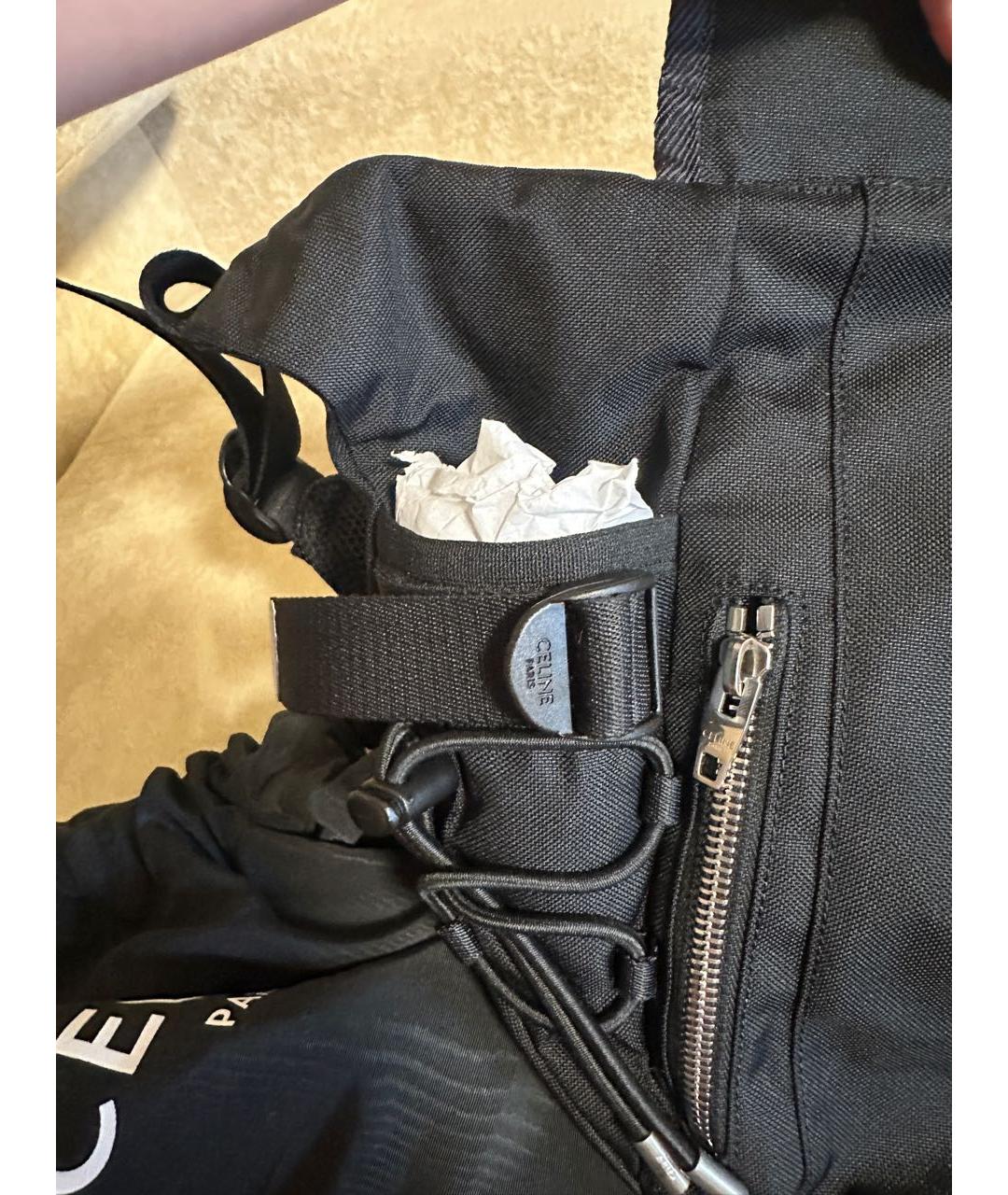 CELINE Черная тканевая сумка через плечо, фото 7