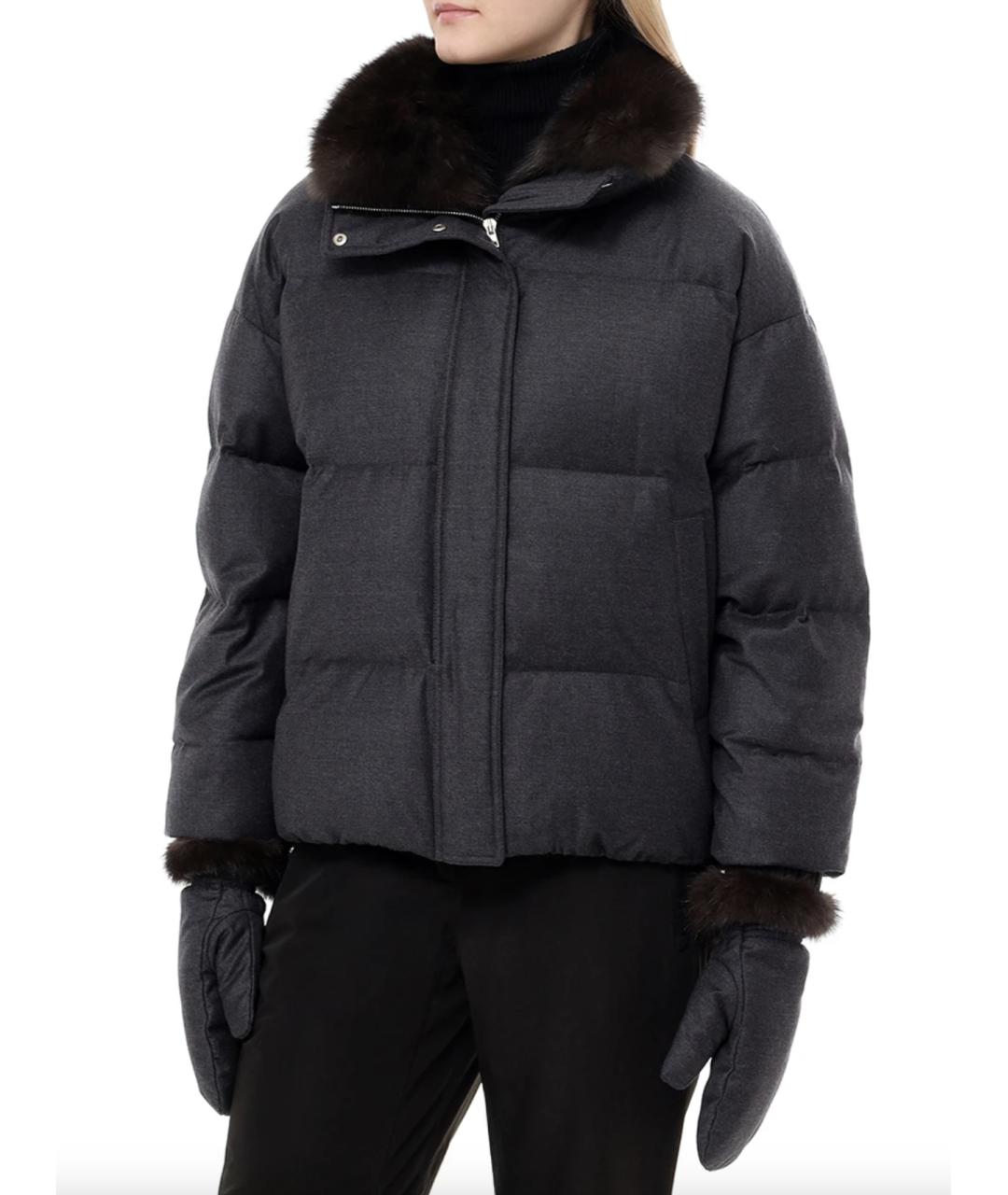 YVES SALOMON Серая шерстяная куртка, фото 2