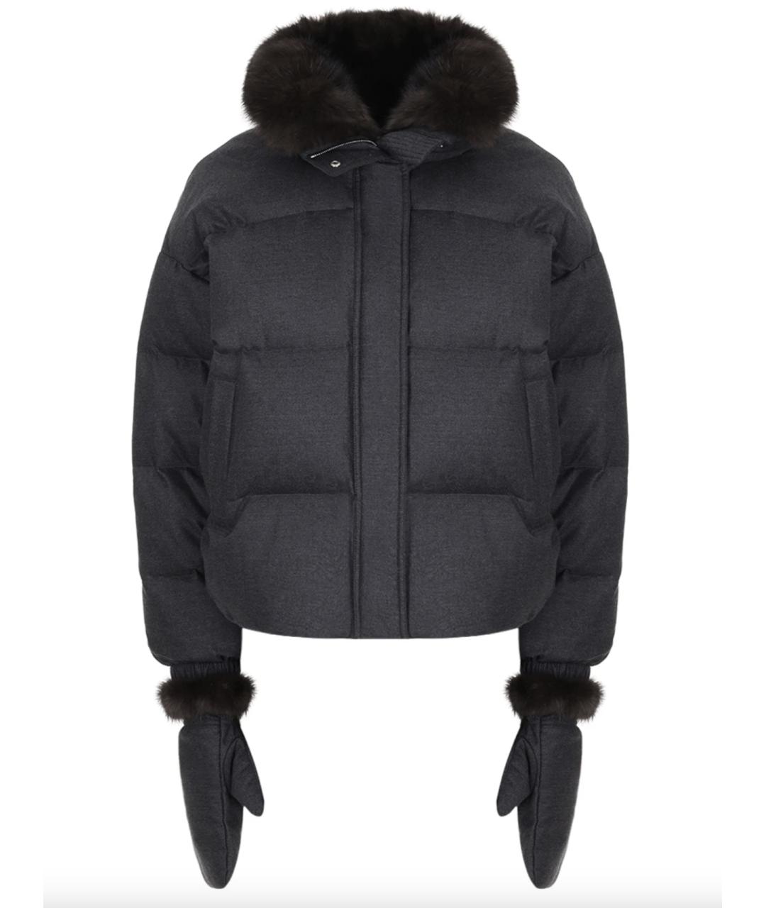 YVES SALOMON Серая шерстяная куртка, фото 4