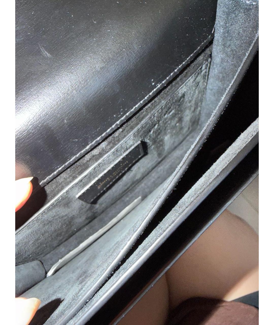 SAINT LAURENT Черная кожаная сумка через плечо, фото 8