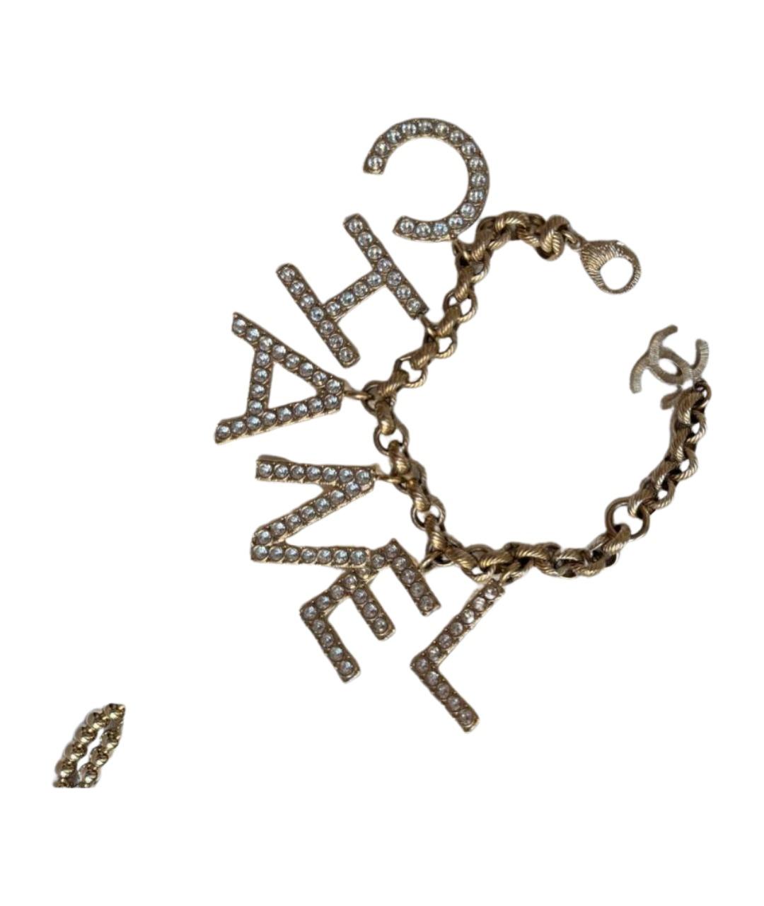 CHANEL Золотой металлический браслет, фото 4