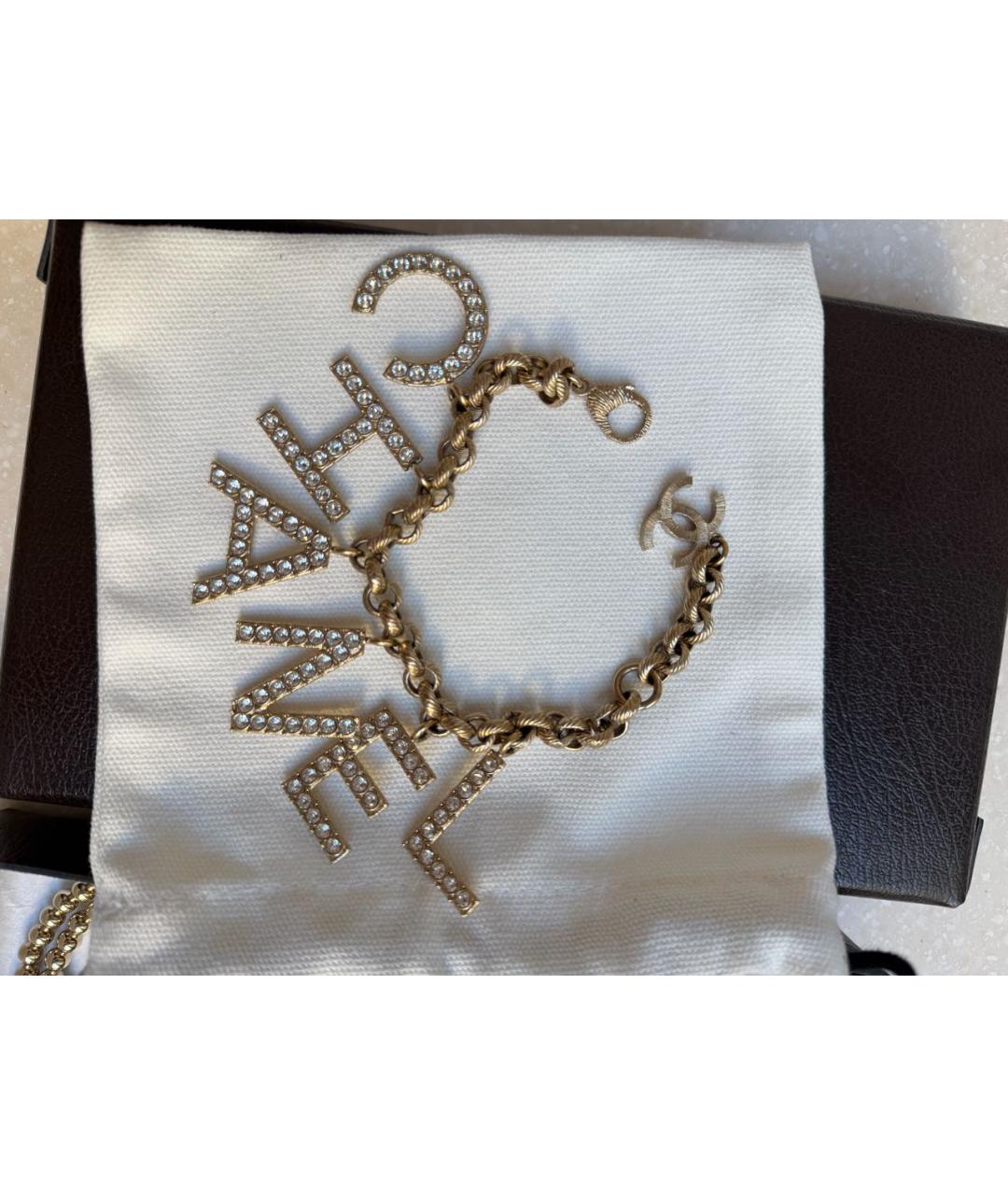 CHANEL Золотой металлический браслет, фото 3