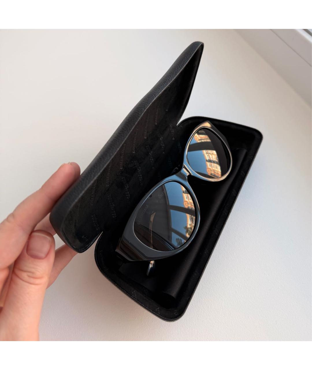 BALENCIAGA Черные пластиковые солнцезащитные очки, фото 5