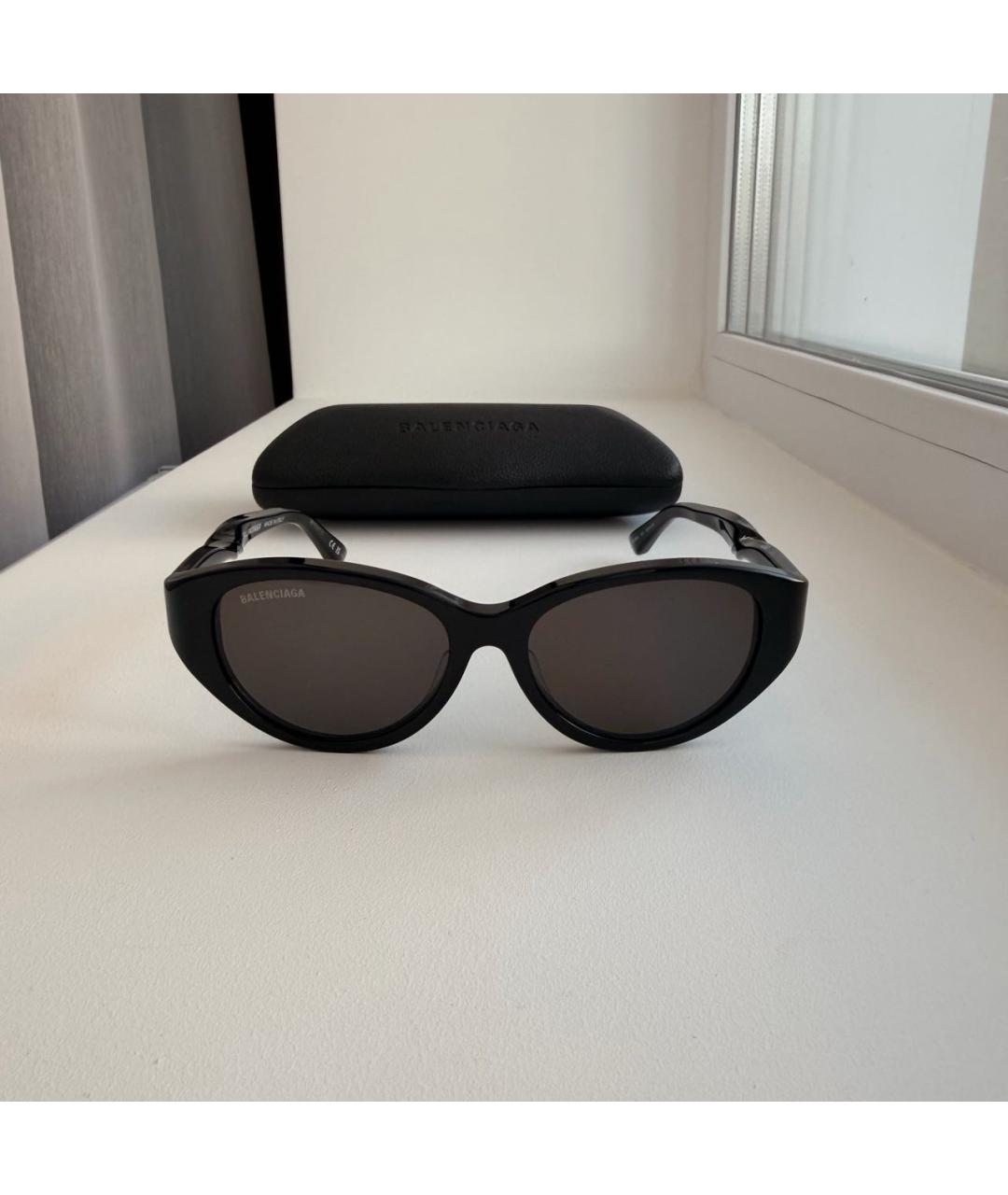 BALENCIAGA Черные пластиковые солнцезащитные очки, фото 7