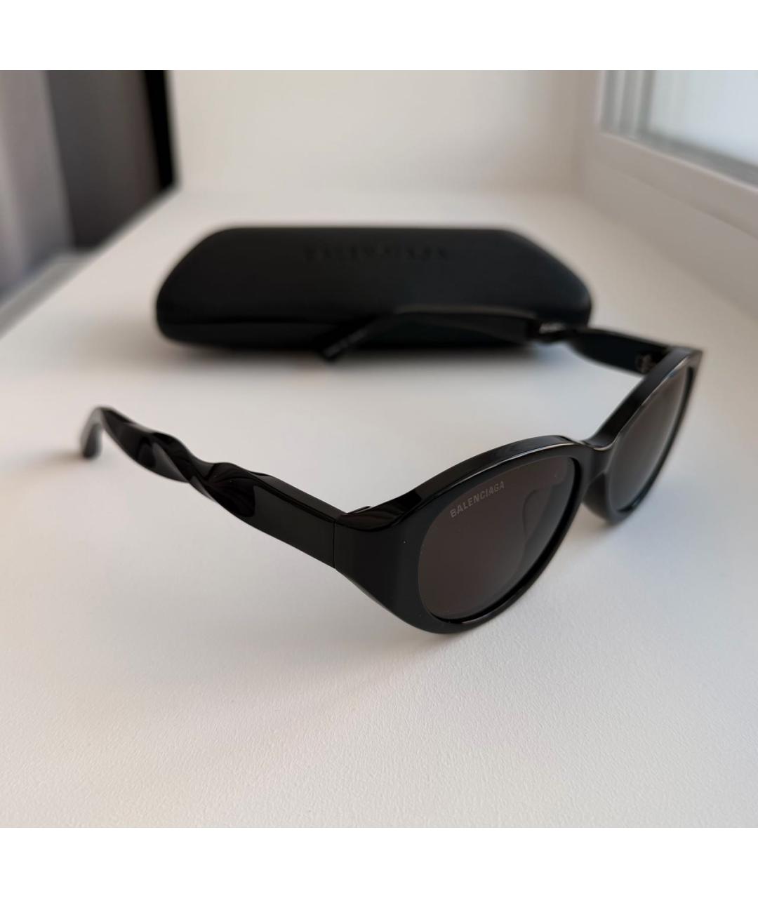 BALENCIAGA Черные пластиковые солнцезащитные очки, фото 2