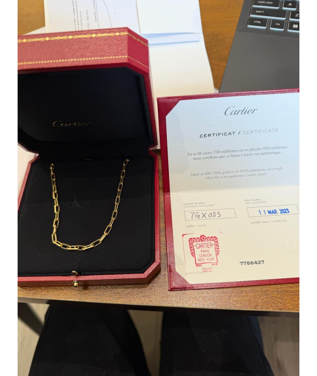 CARTIER Золотое колье из желтого золота, фото 4