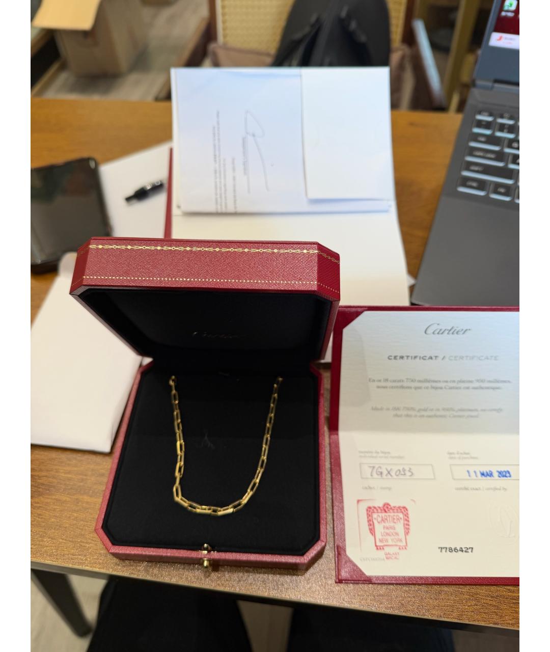 CARTIER Золотое колье из желтого золота, фото 3