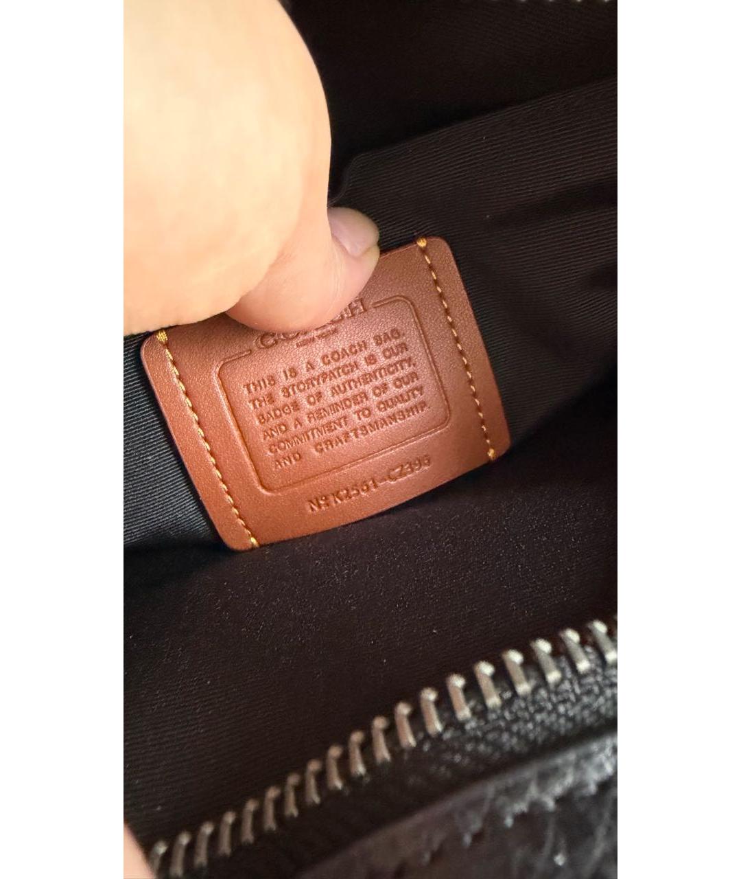 COACH Черная кожаная барсетка, фото 7