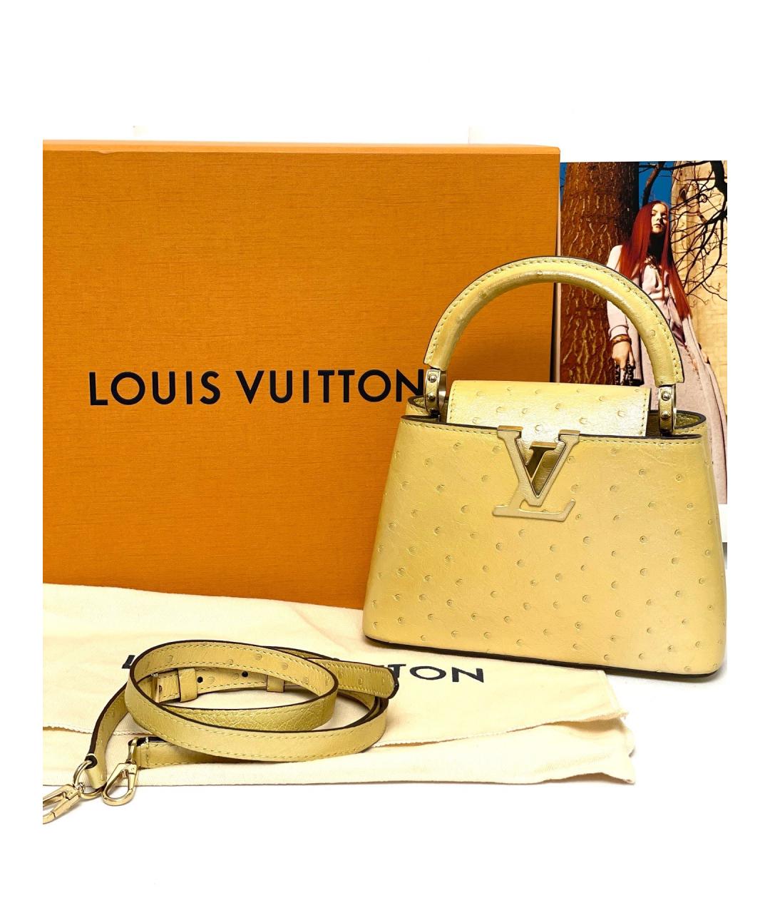 LOUIS VUITTON Желтая сумка тоут из экзотической кожи, фото 7