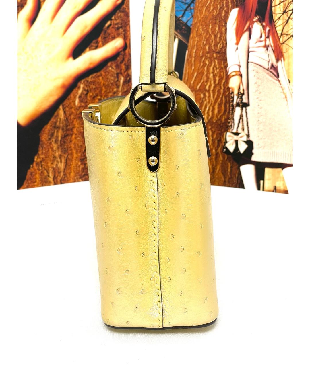 LOUIS VUITTON Желтая сумка тоут из экзотической кожи, фото 3