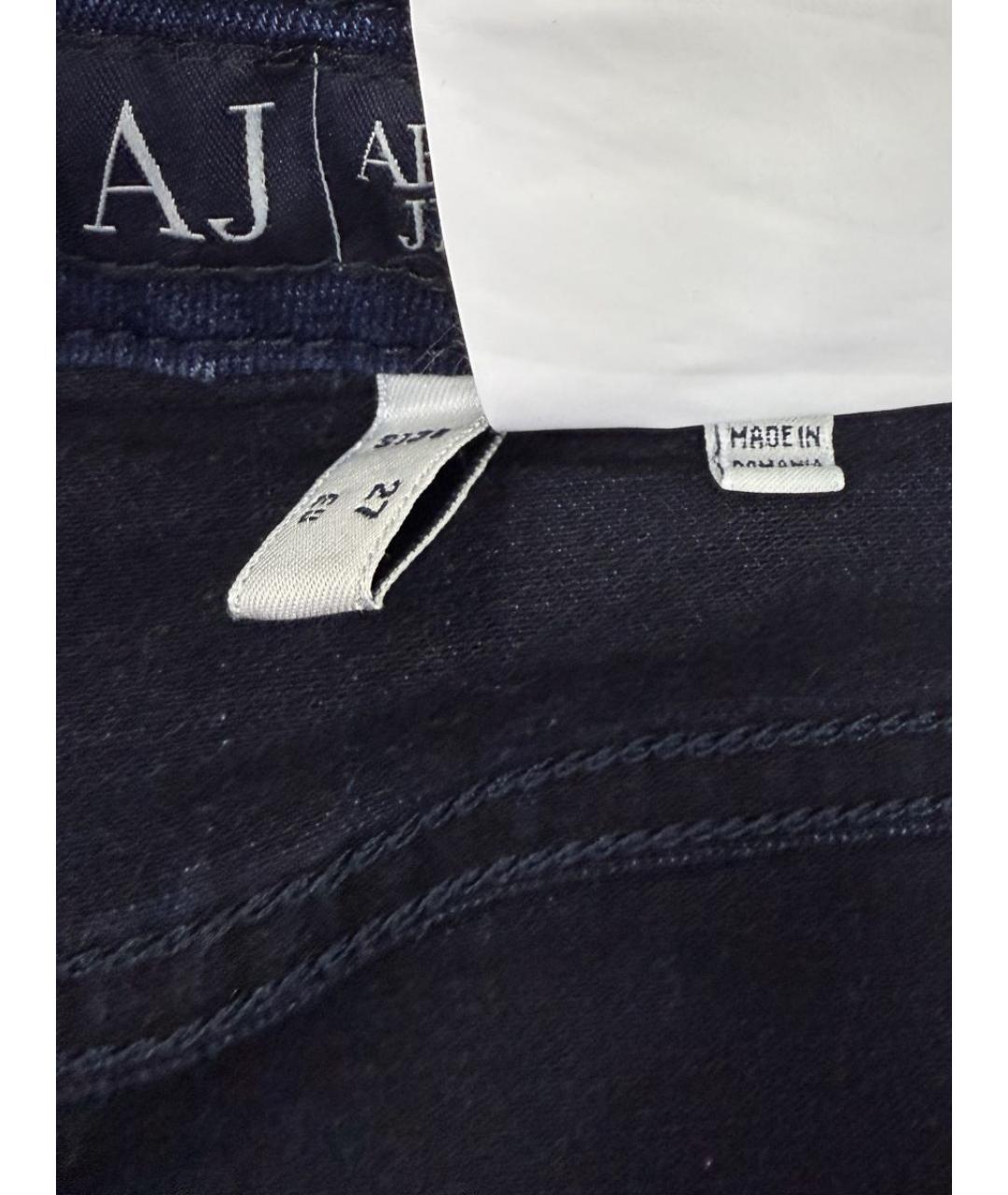 ARMANI JEANS Синие хлопко-эластановые джинсы слим, фото 6