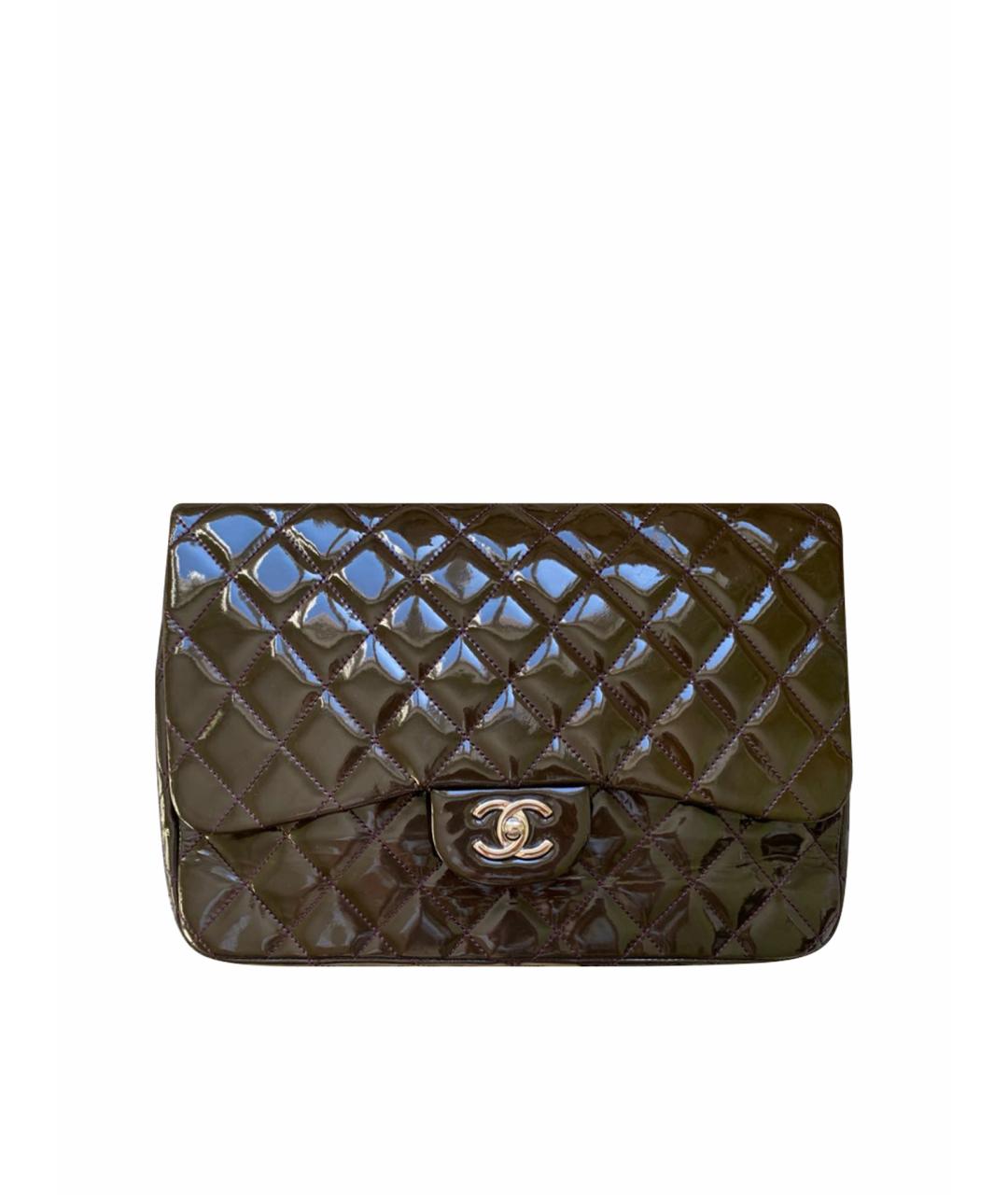 CHANEL Бордовая сумка через плечо из лакированной кожи, фото 1