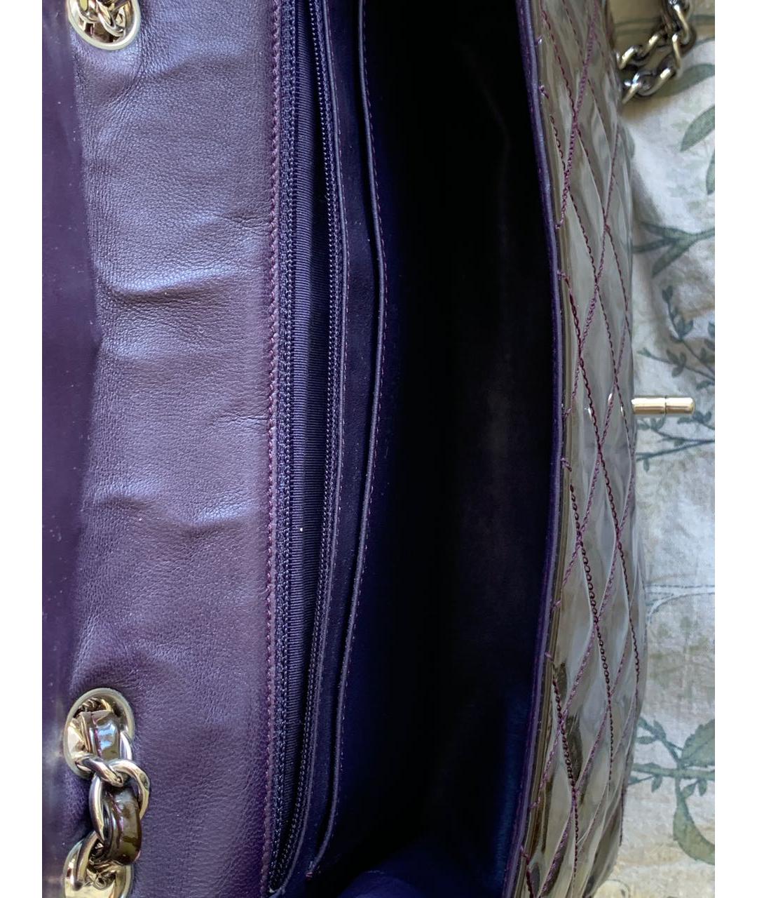 CHANEL Бордовая сумка через плечо из лакированной кожи, фото 8