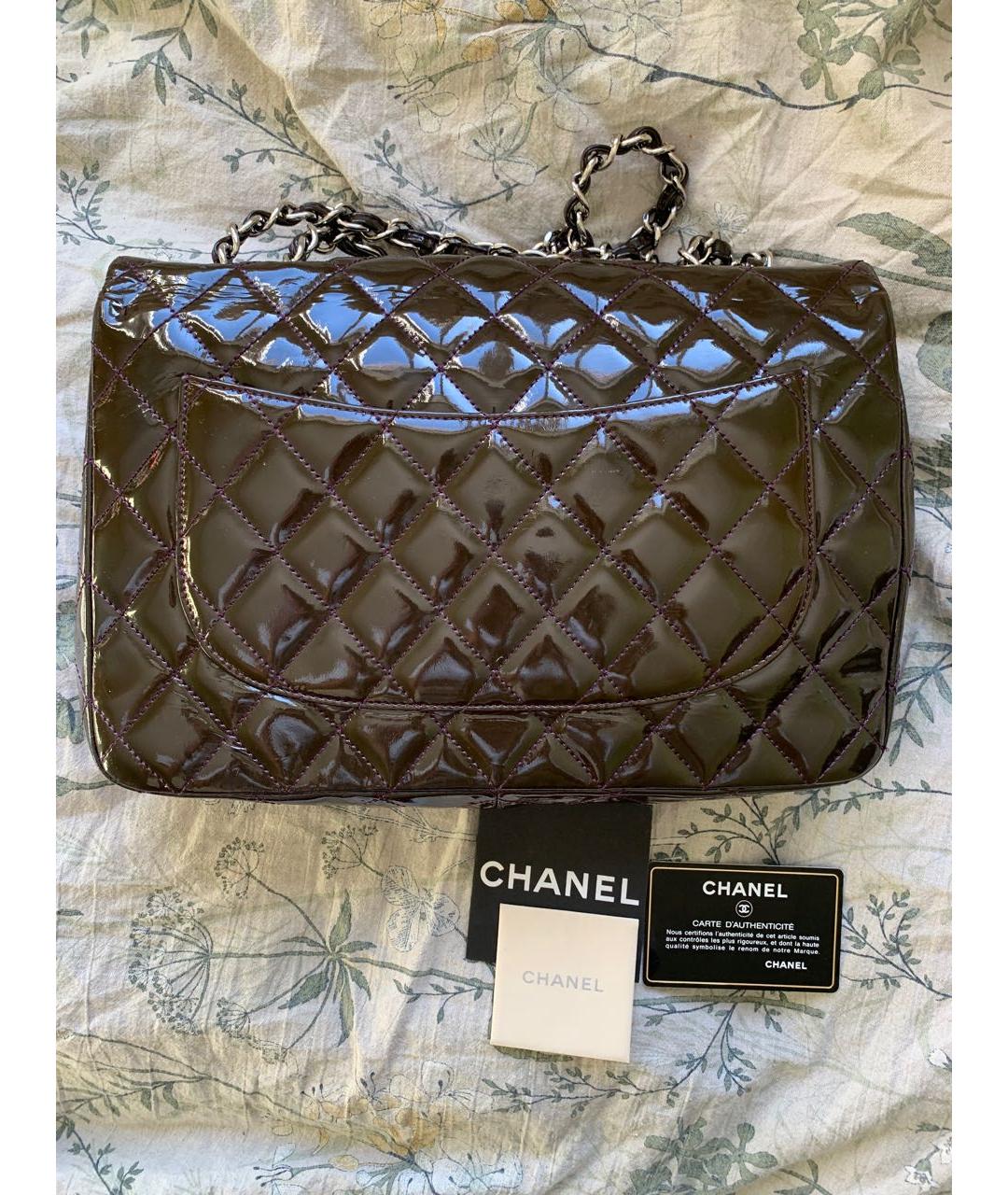 CHANEL Бордовая сумка через плечо из лакированной кожи, фото 3