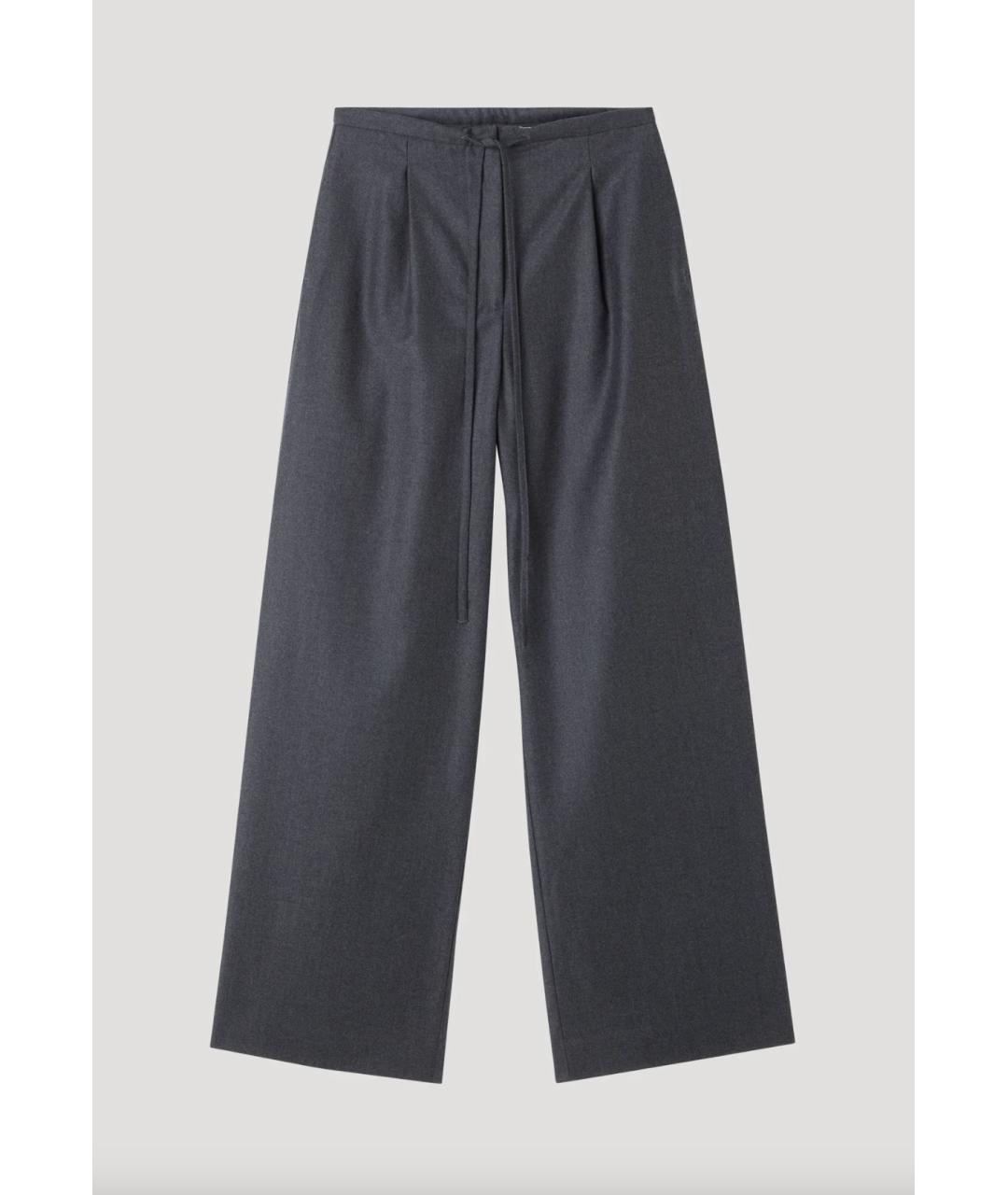 ROHE Серые шерстяные брюки широкие, фото 4