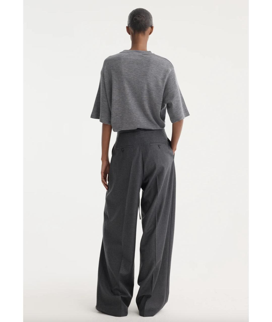 ROHE Серые шерстяные брюки широкие, фото 2