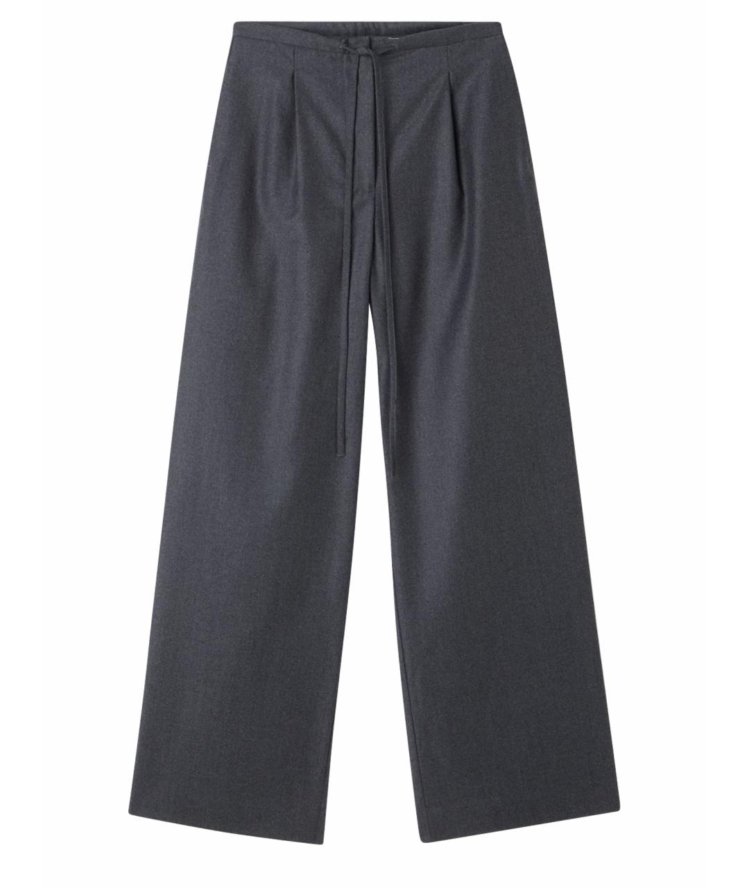 ROHE Серые шерстяные брюки широкие, фото 1