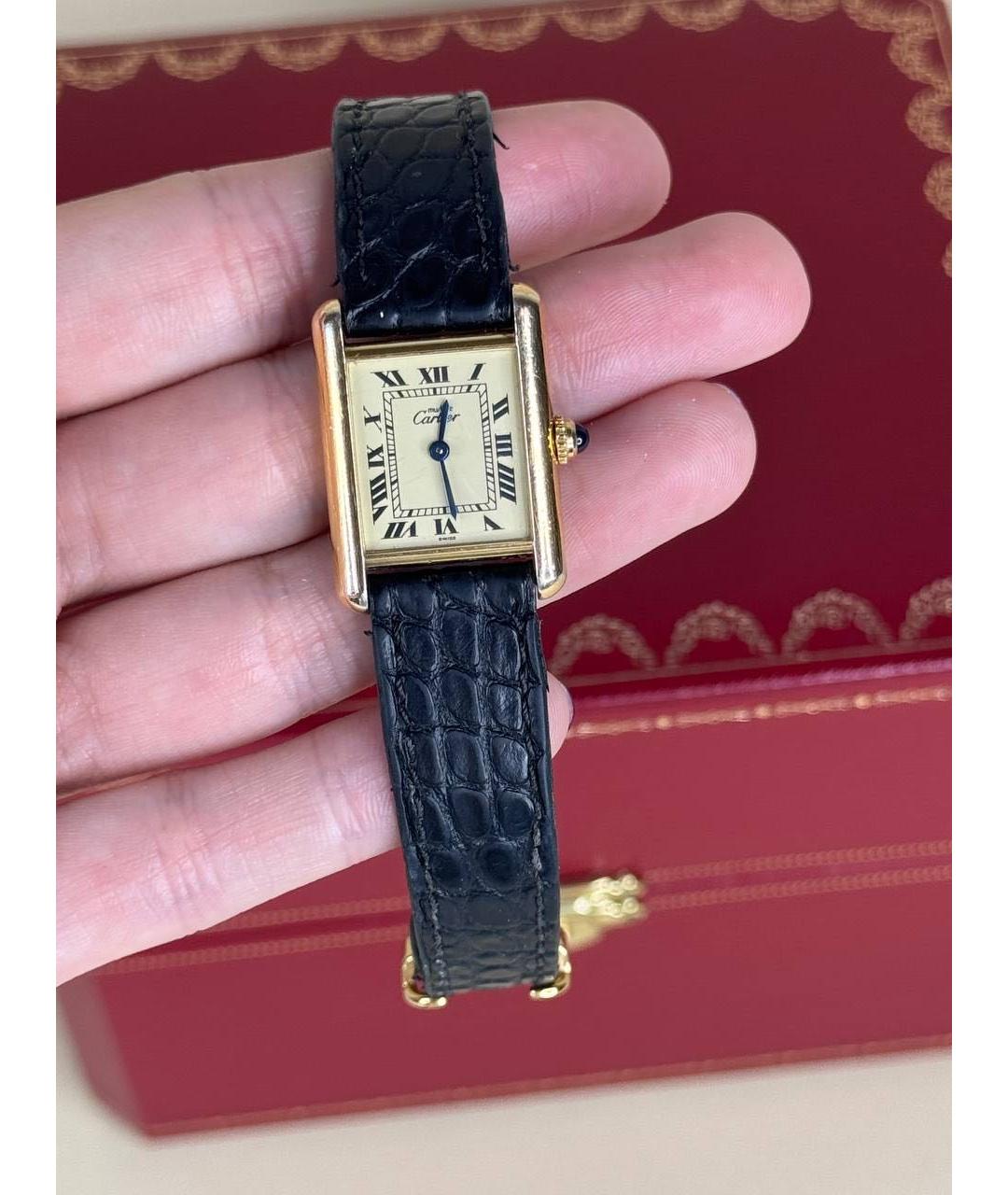 CARTIER Золотые серебряные часы, фото 3