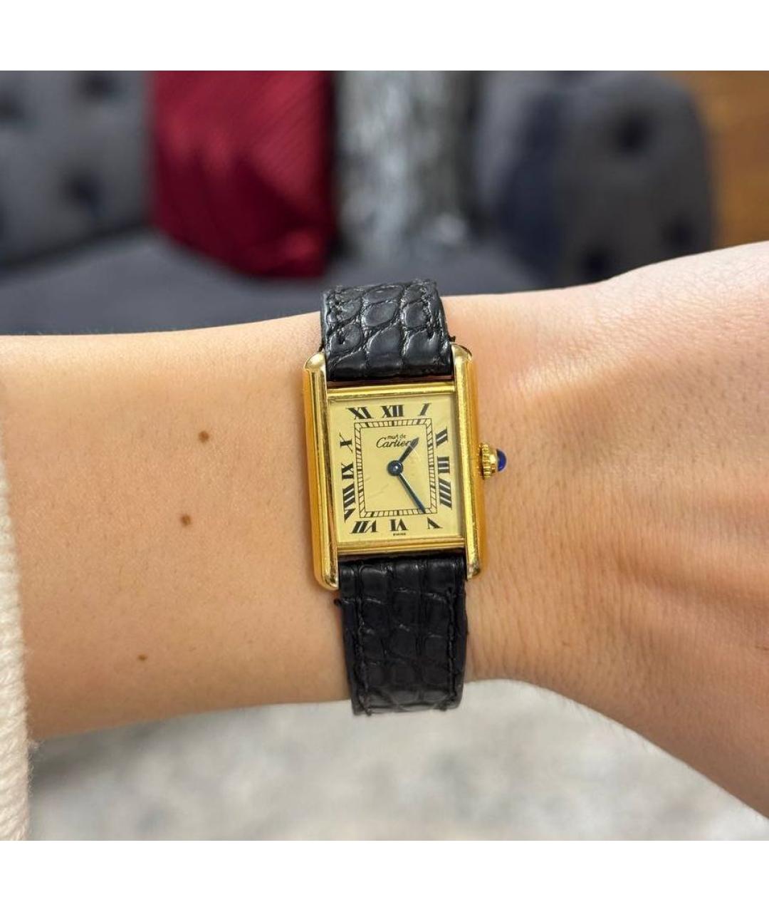 CARTIER Золотые серебряные часы, фото 8