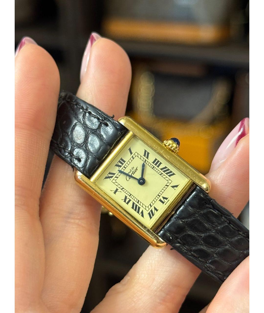 CARTIER Золотые серебряные часы, фото 2