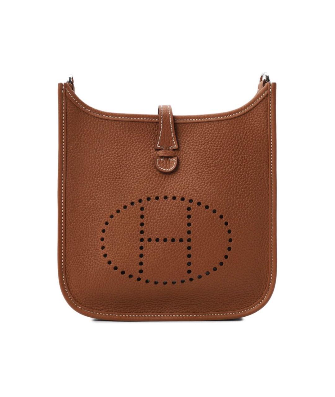 HERMES Коричневая кожаная сумка через плечо, фото 9