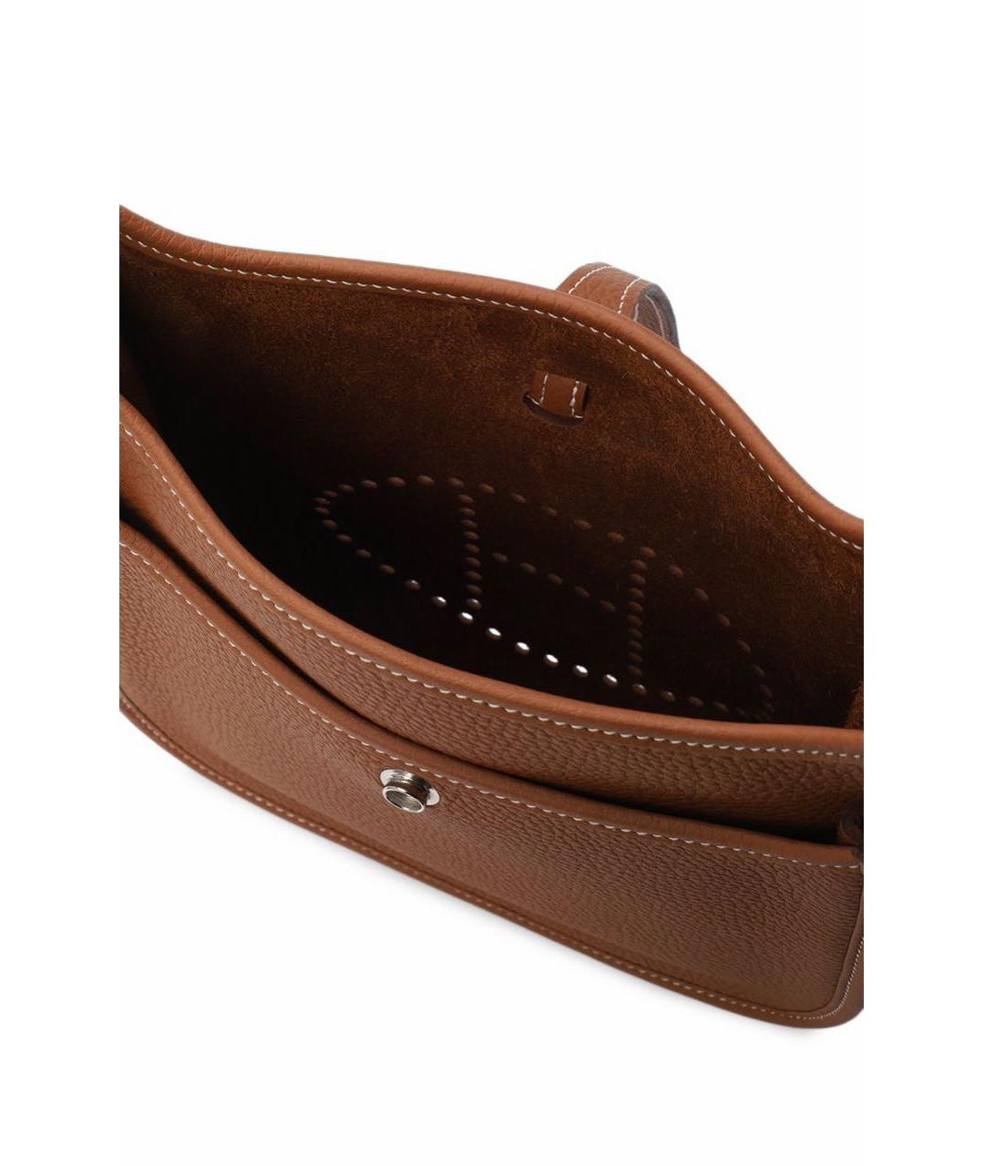 HERMES Коричневая кожаная сумка через плечо, фото 3