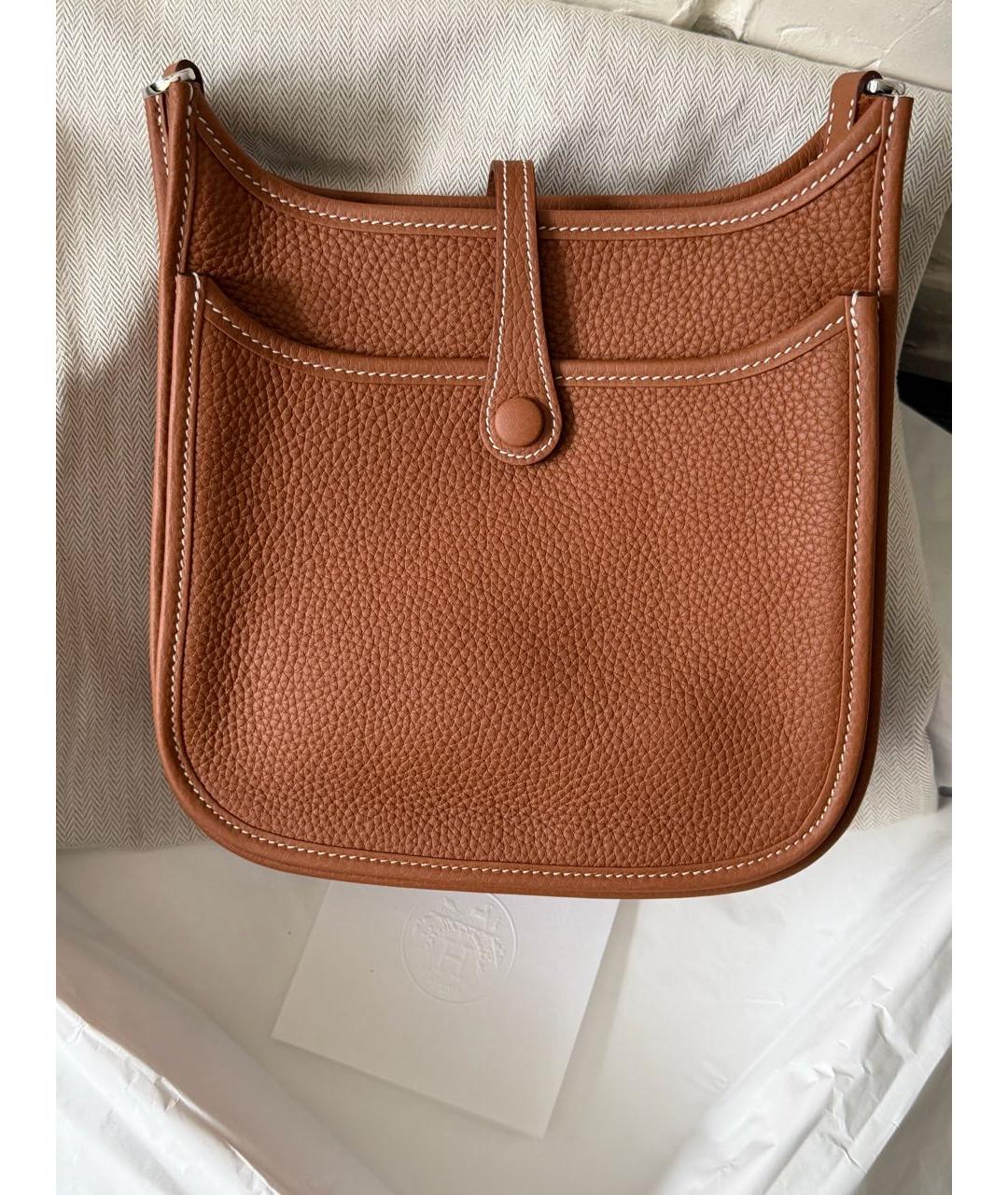 HERMES Коричневая кожаная сумка через плечо, фото 8
