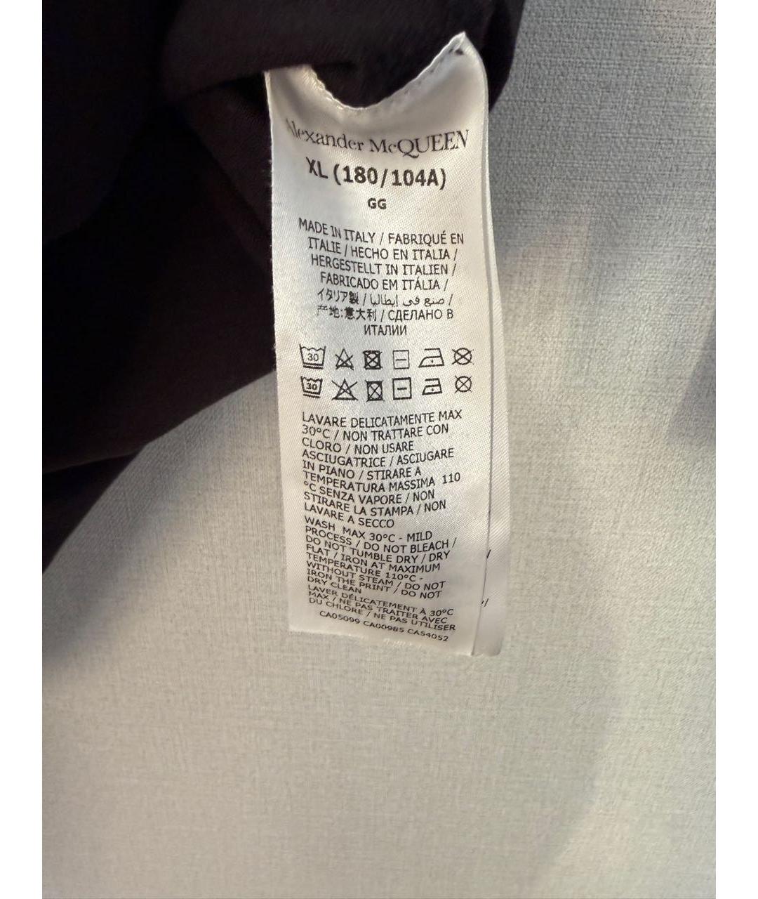 ALEXANDER MCQUEEN Черная хлопковая футболка, фото 4