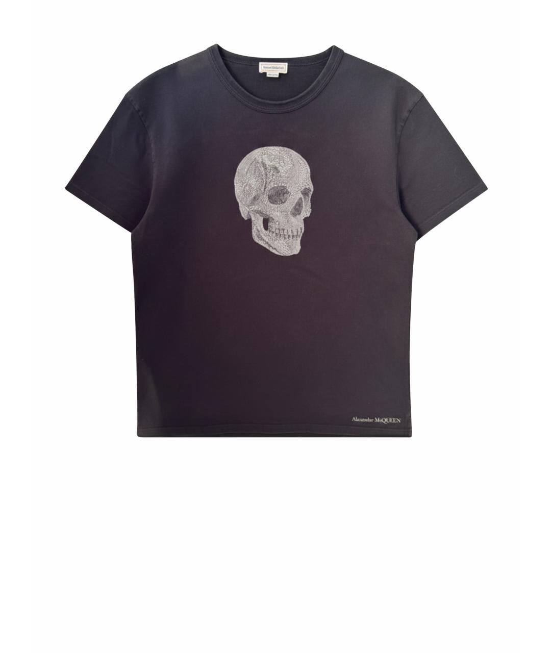 ALEXANDER MCQUEEN Черная хлопковая футболка, фото 1