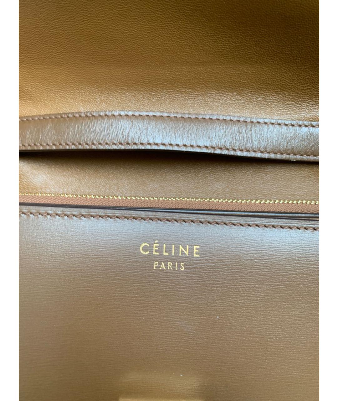 CELINE Коричневая кожаная сумка через плечо, фото 4