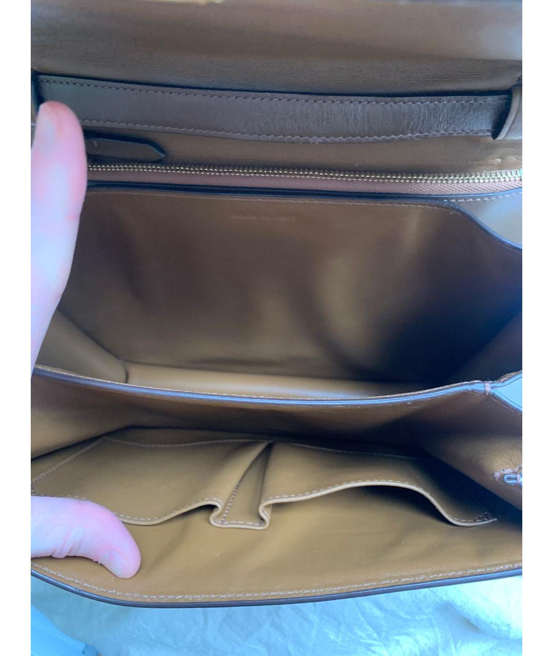 CELINE Коричневая кожаная сумка через плечо, фото 5