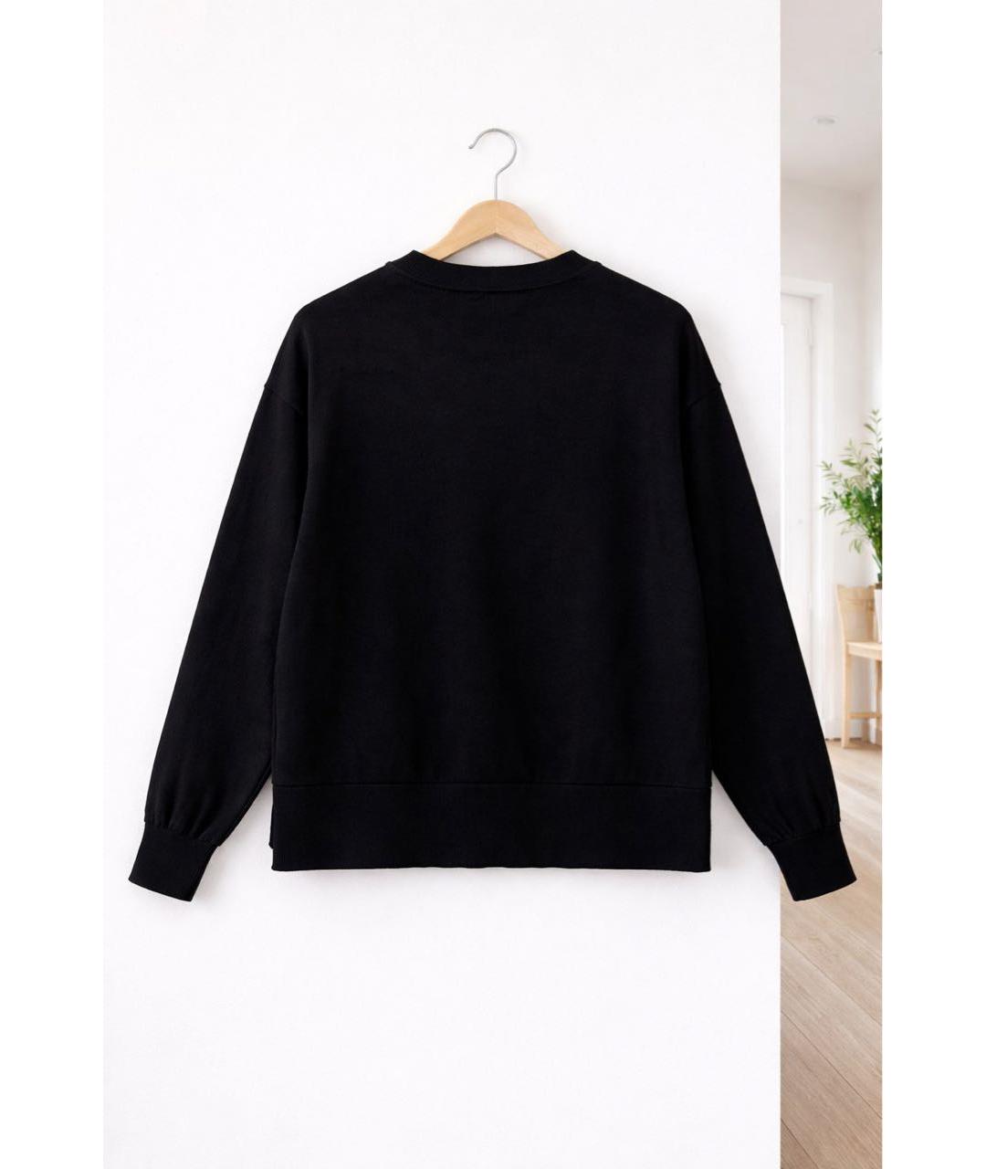 DKNY Черный хлопко-эластановый джемпер / свитер, фото 2