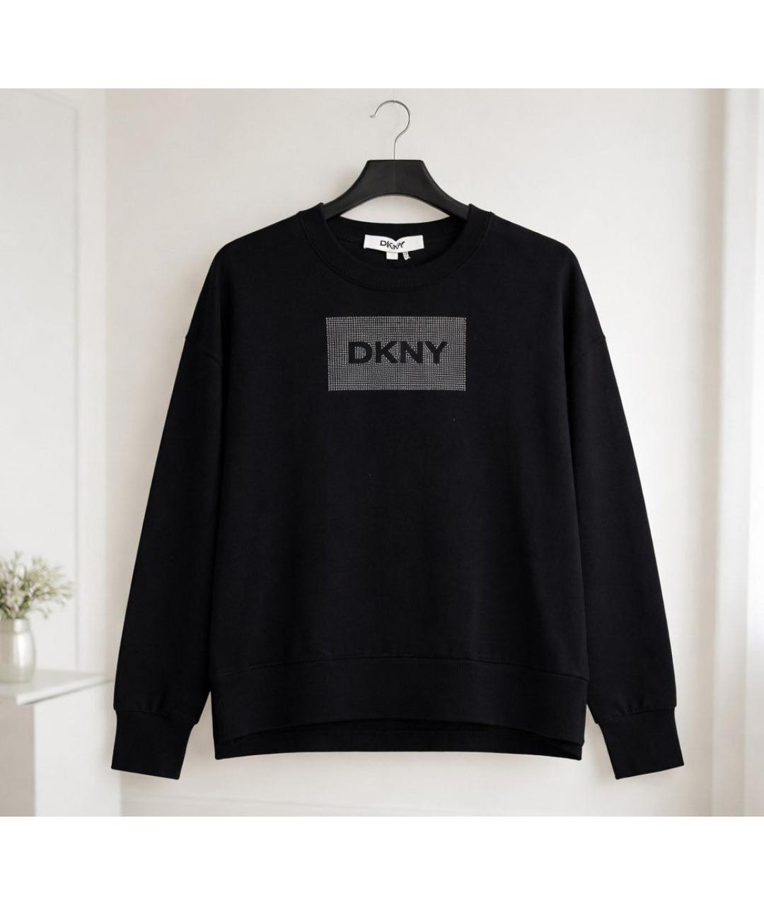 DKNY Черный хлопко-эластановый джемпер / свитер, фото 4
