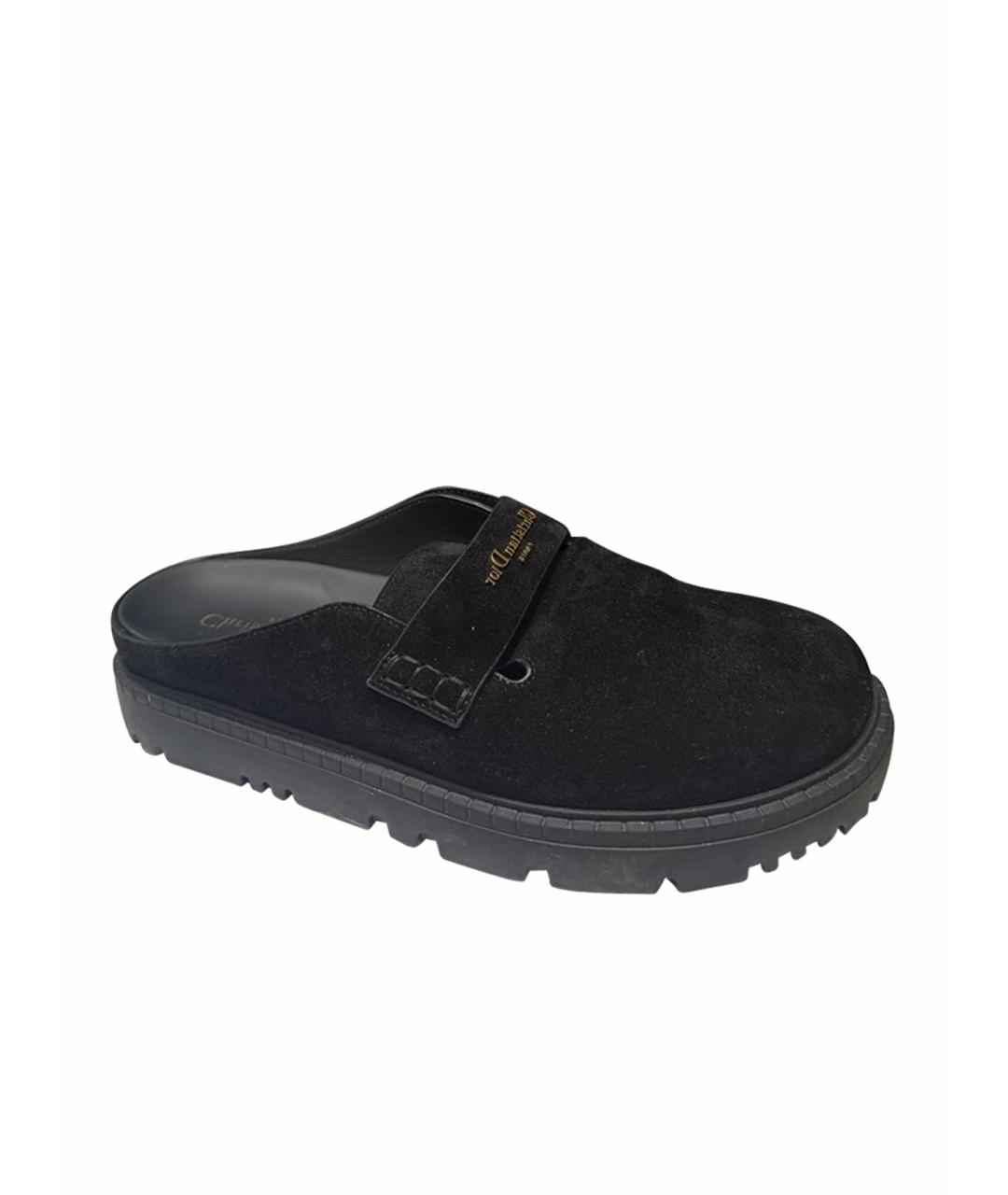 CHRISTIAN DIOR Черные замшевые мюли, фото 1