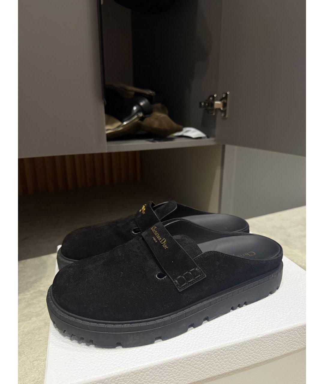 CHRISTIAN DIOR Черные замшевые мюли, фото 6